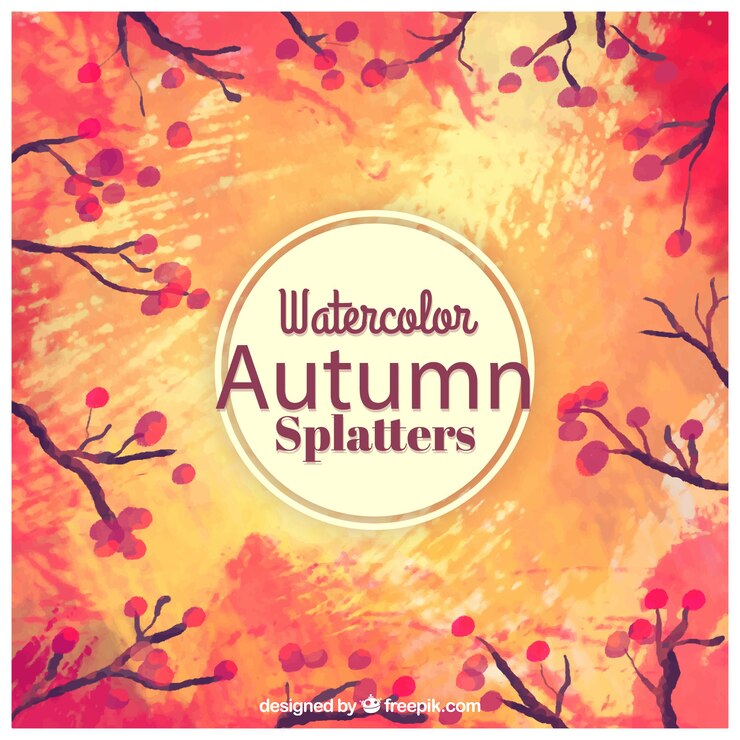 मुफ़्त वेक्टर watercolor autumn splatters