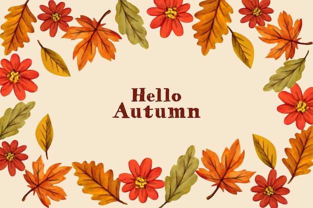 Free vector watercolor autumn wallpaper