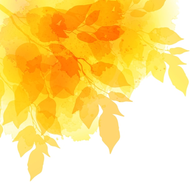 Watercolor autumnal leaves
