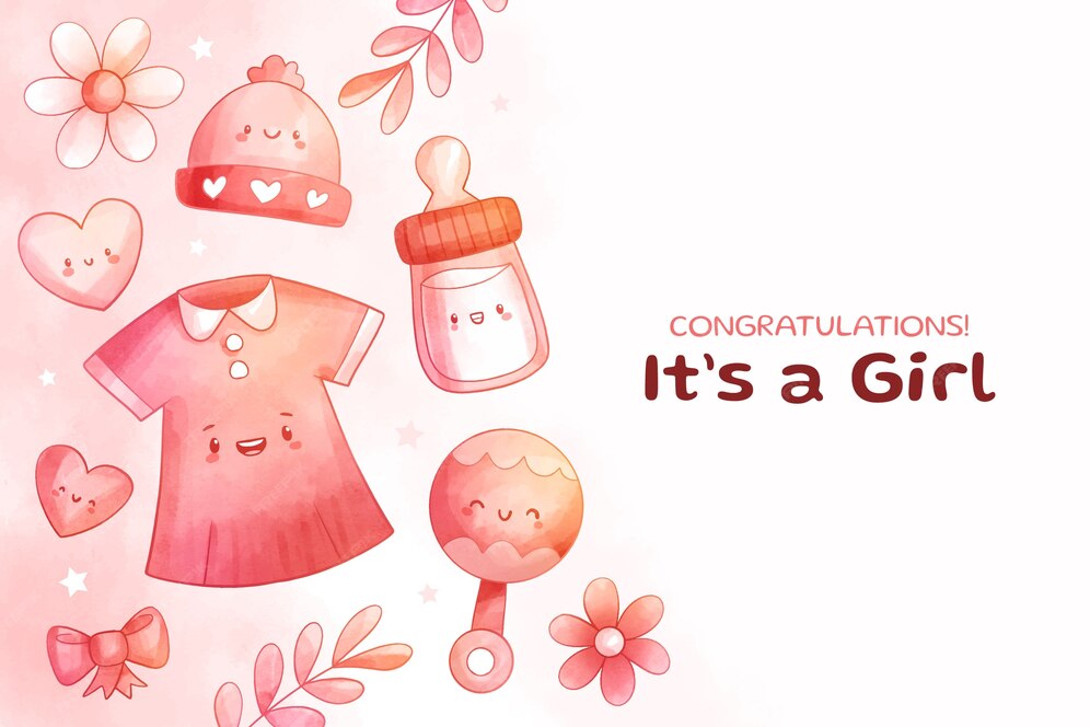 Free Vector Watercolor baby announcement background
