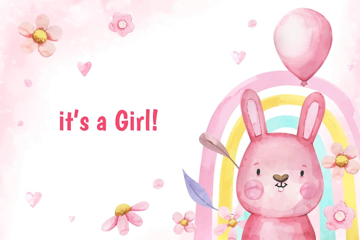 Free Vector watercolor baby girl background