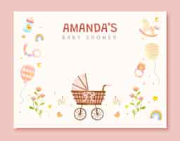 Free vector watercolor baby shower party  photocall