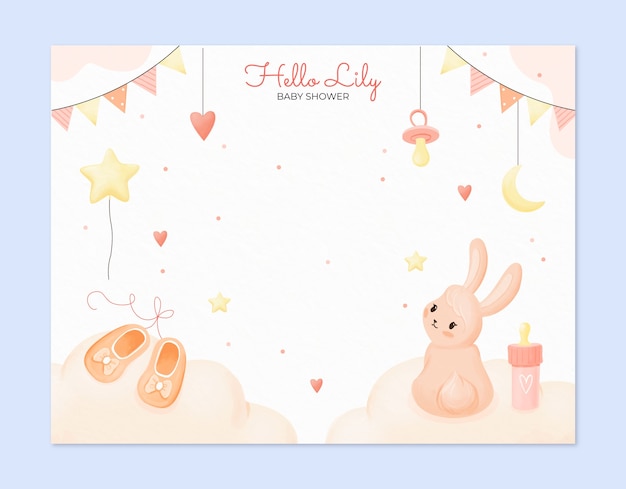 Free vector watercolor baby shower photocall