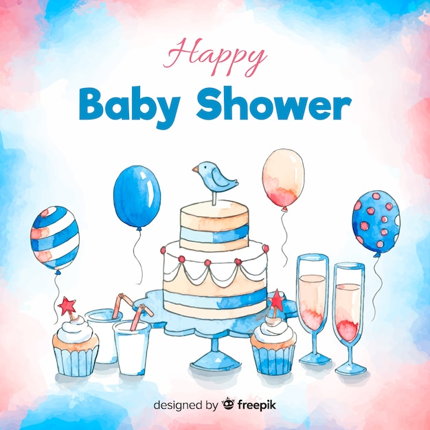 Watercolor baby shower template