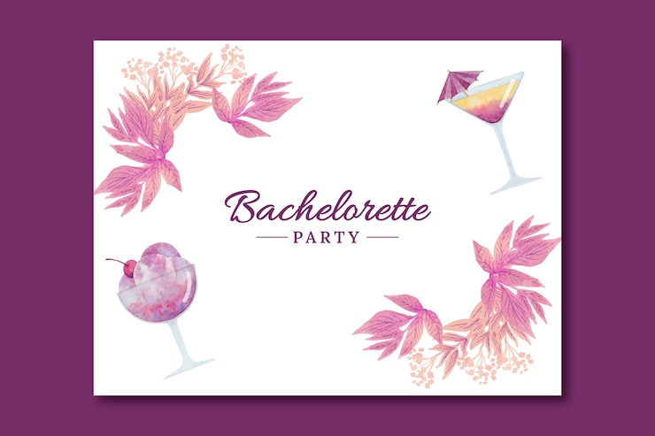 Free Vector watercolor bachelorette party photocall