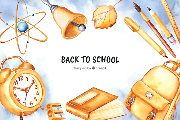 Free vector watercolor back to school background