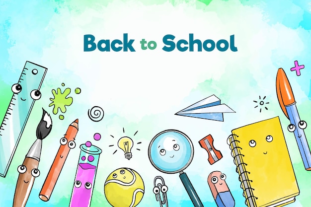 Free vector watercolor back to school background