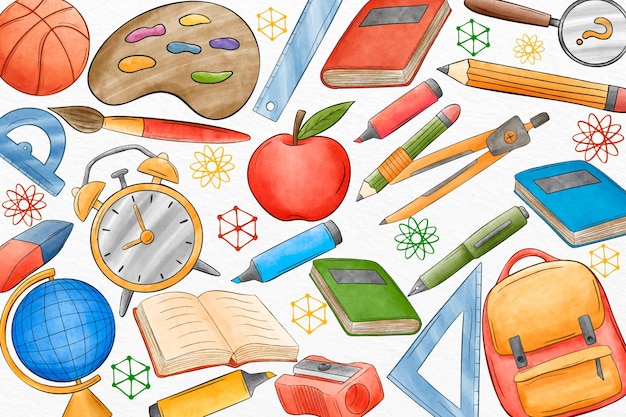 Free vector watercolor back to school background