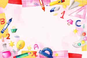 Free vector watercolor back to school background