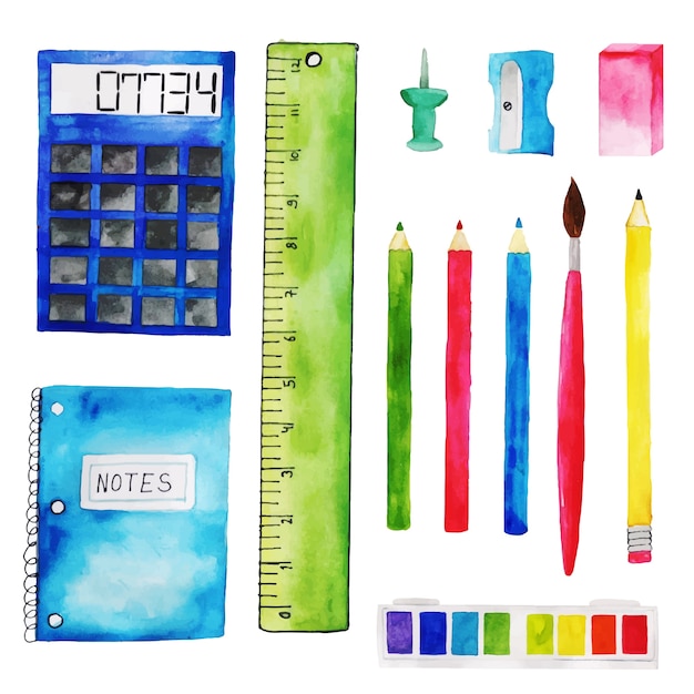Watercolor Back to School Stationery Collection