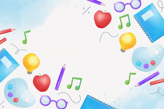 Watercolor back to school wallpaper