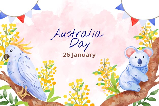 Watercolor background for australian national day
