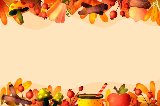 Watercolor background for autumn celebration