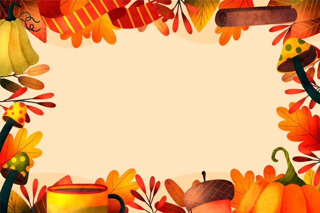 Watercolor background for autumn celebration