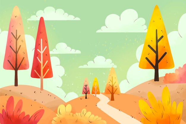 秋の水彩画の背景