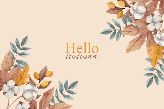 Free vector watercolor background for autumn