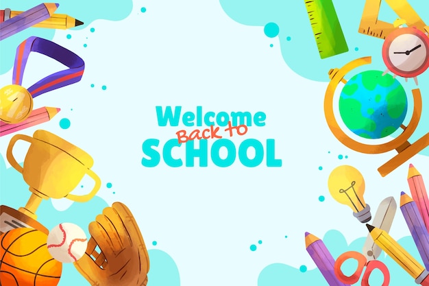 Watercolor background for back to school event
