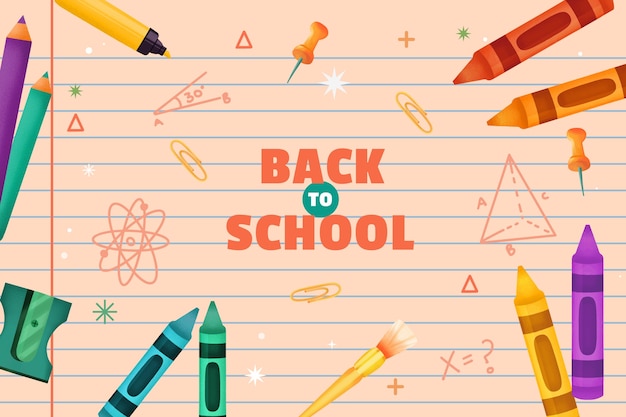 Watercolor background for back to school season