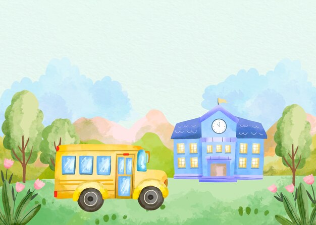 Free Vector watercolor background for back to school season