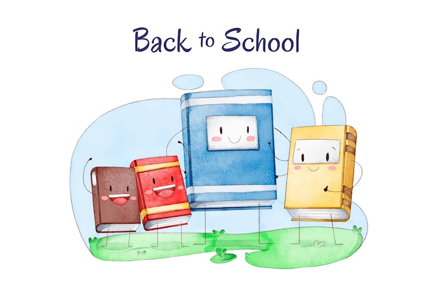 Free vector watercolor background back to school