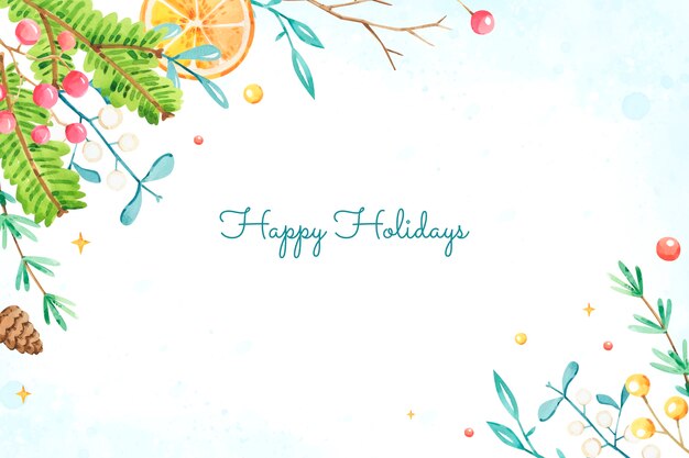 Free Vector watercolor background for christmas season celebration