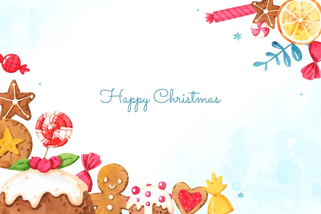 Free vector watercolor background for christmas season celebration