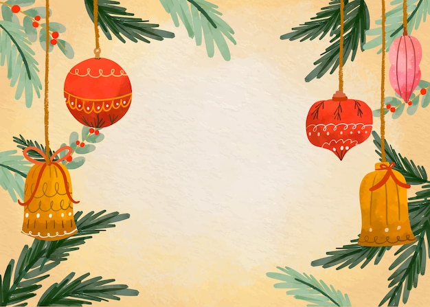 Watercolor background for christmas season celebration