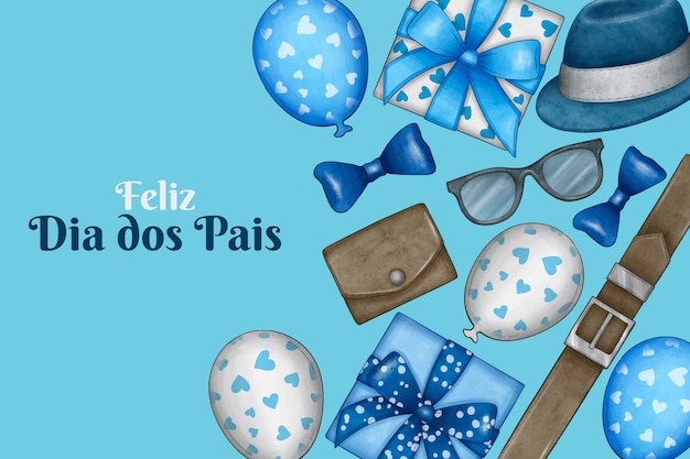 Free vector watercolor background for dia dos pais celebration