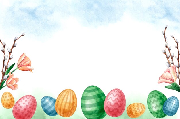 Watercolor background for easter holiday