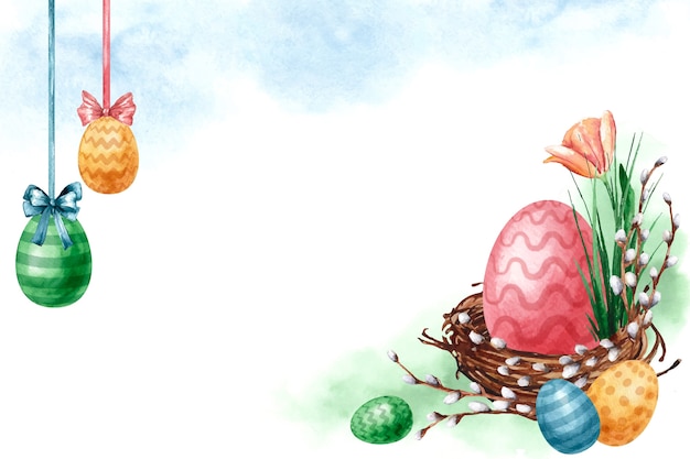 Free vector watercolor background for easter holiday