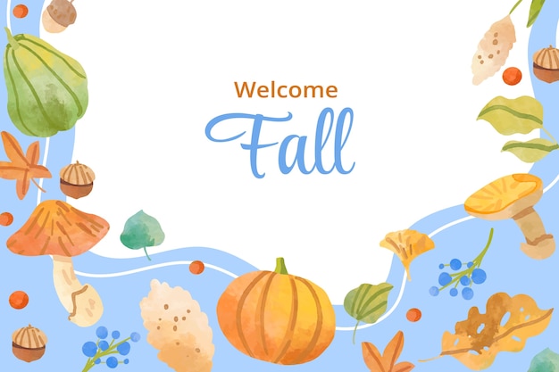 Free vector watercolor background for fall season celebration