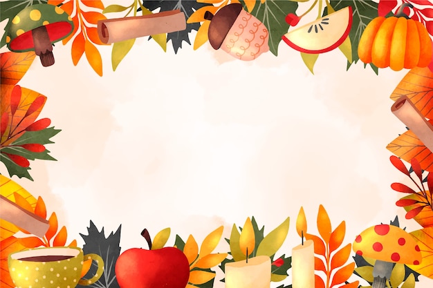 Free vector watercolor background for fall season celebration