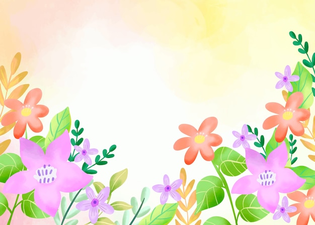 Бесплатное векторное изображение Акварельный фон для весеннего сезона.