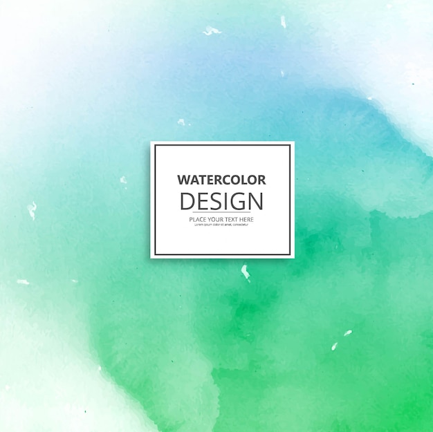 Watercolor background in green and blue tones