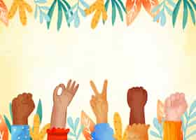 Free vector watercolor background for human rights day