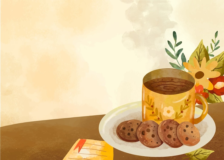 Free Vector watercolor background for international coffee day celebration