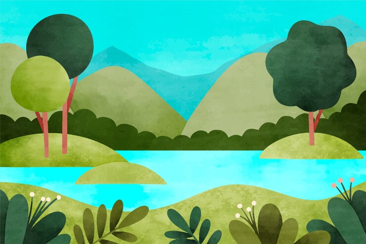 Free Vector watercolor background for international forest day celebration