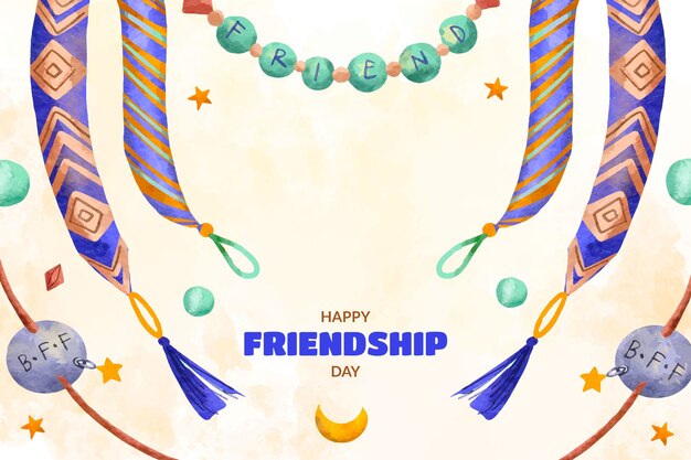 Watercolor background for international friendship day celebration