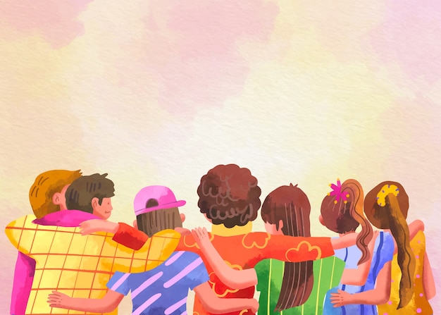 watercolor background for international friendship day celebration