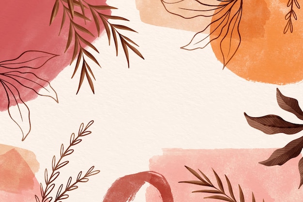 Free vector watercolor background leaves with copy space