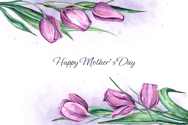 Free vector watercolor background for mother's day celebration