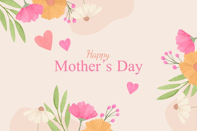 Free vector watercolor background for mothers day celebration