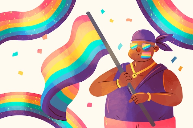 Free vector watercolor background for pride month celebration