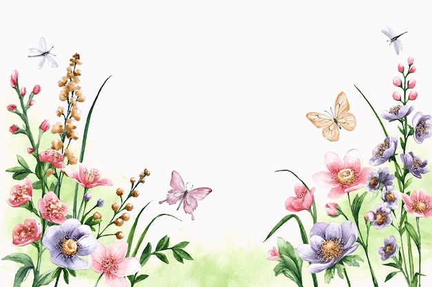 Watercolor background for spring season celebration