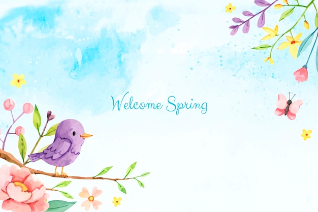 Free vector watercolor background for springtime season