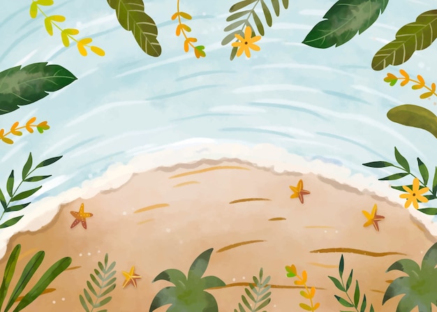 Watercolor background for summer season