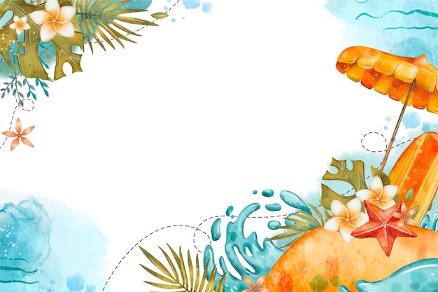 Watercolor background for summertime season