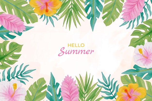Free vector watercolor background for summertime