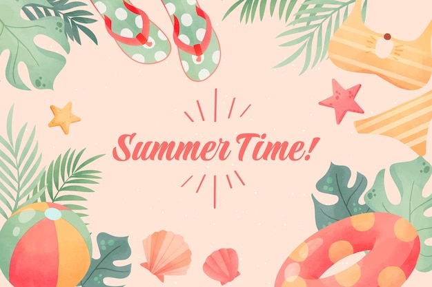 Free vector watercolor background for summertime