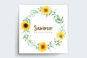 Free vector watercolor background sun wreath background design